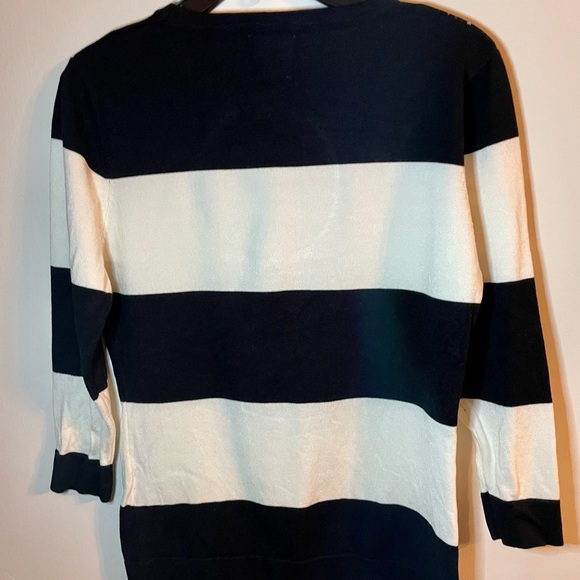 Ampersand & Ave black and off white block stripe sweater XL - Picture 9 of 13